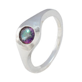 Nisa Multicolor Solitaire Ring with Silver Finish